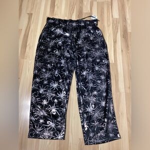 Black and Silver Spider Pajama Pants Size XL